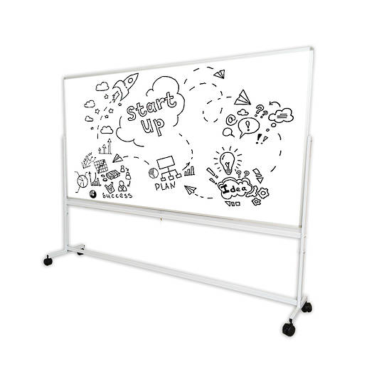 PORCELAIN WHITEBOARD + PIVOTING MOBILE STAND | Double Sided